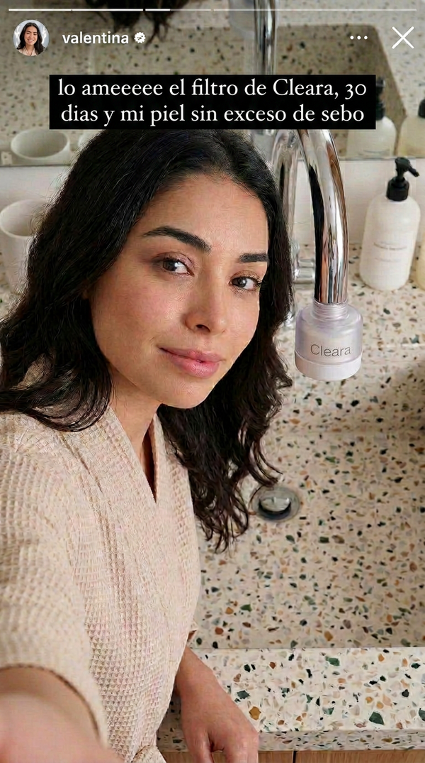 "Mi piel antes super grasosa, probé de todo, cremas, limpiezas, dermatólogos y la solución era cambiar el agua"